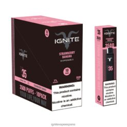 R4P6N128 Ignite Cigarrillo Electronico IGNITE V35 paquete de 10 bolígrafos vaporizadores Fresa plátano