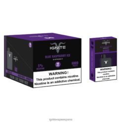 R4P6N15 Ignite Vape Precio IGNITE V60 paquete de 10 bolígrafos vaporizadores hielo de frambuesa azul