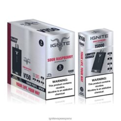 R4P6N90 Ignite Online Shop IGNITE V150 paquete de 5 bolígrafos vaporizadores frambuesa agria